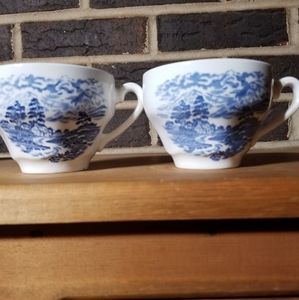 Royal Warwick Lochs of Scotland saucers